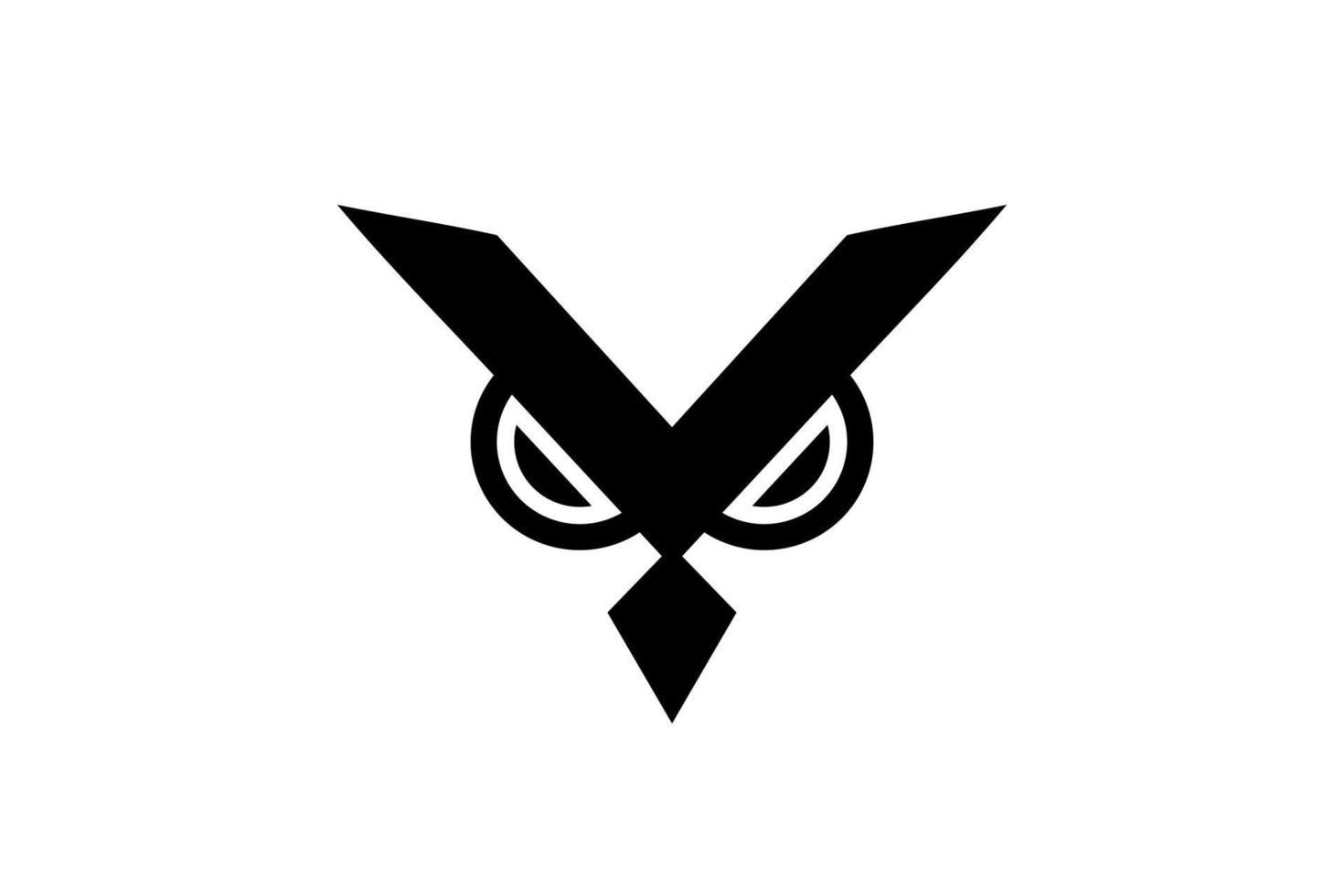 Vector logo Design Combination Face Owl and Letter Y with line art style