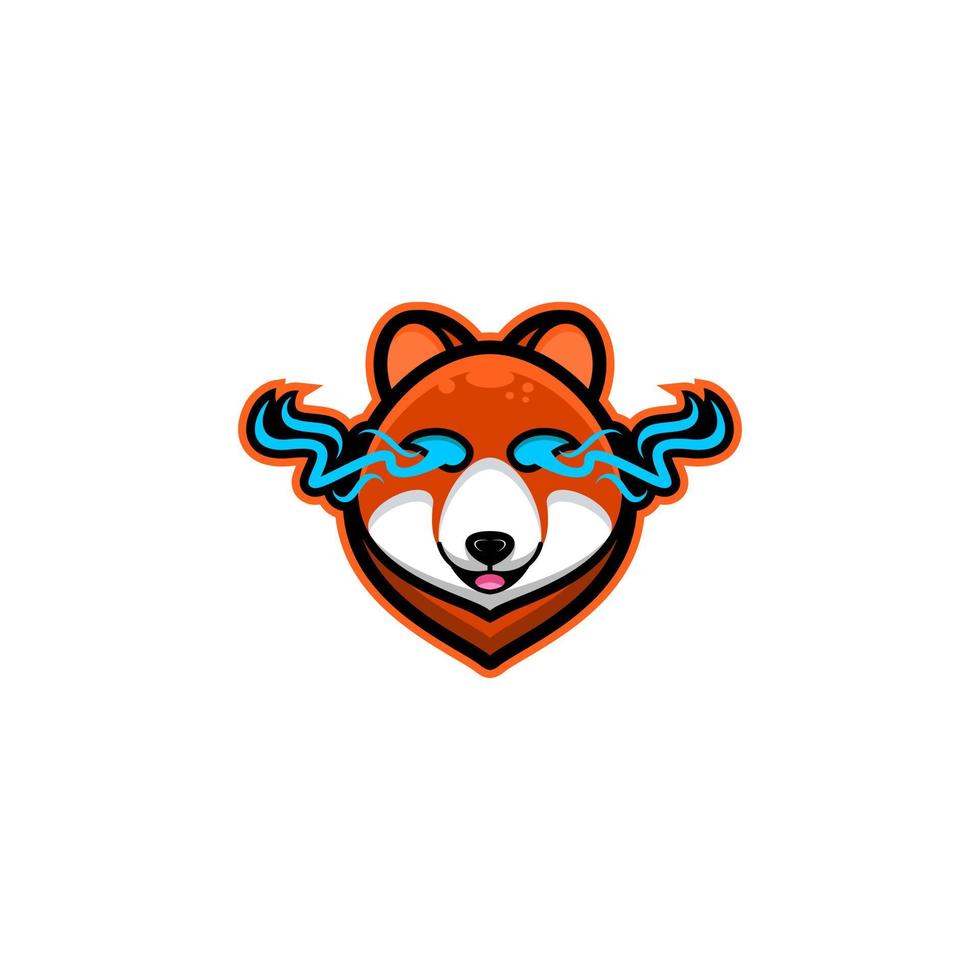 fox en fondo blanco, diseño de logotipo de vector de dibujos animados editable