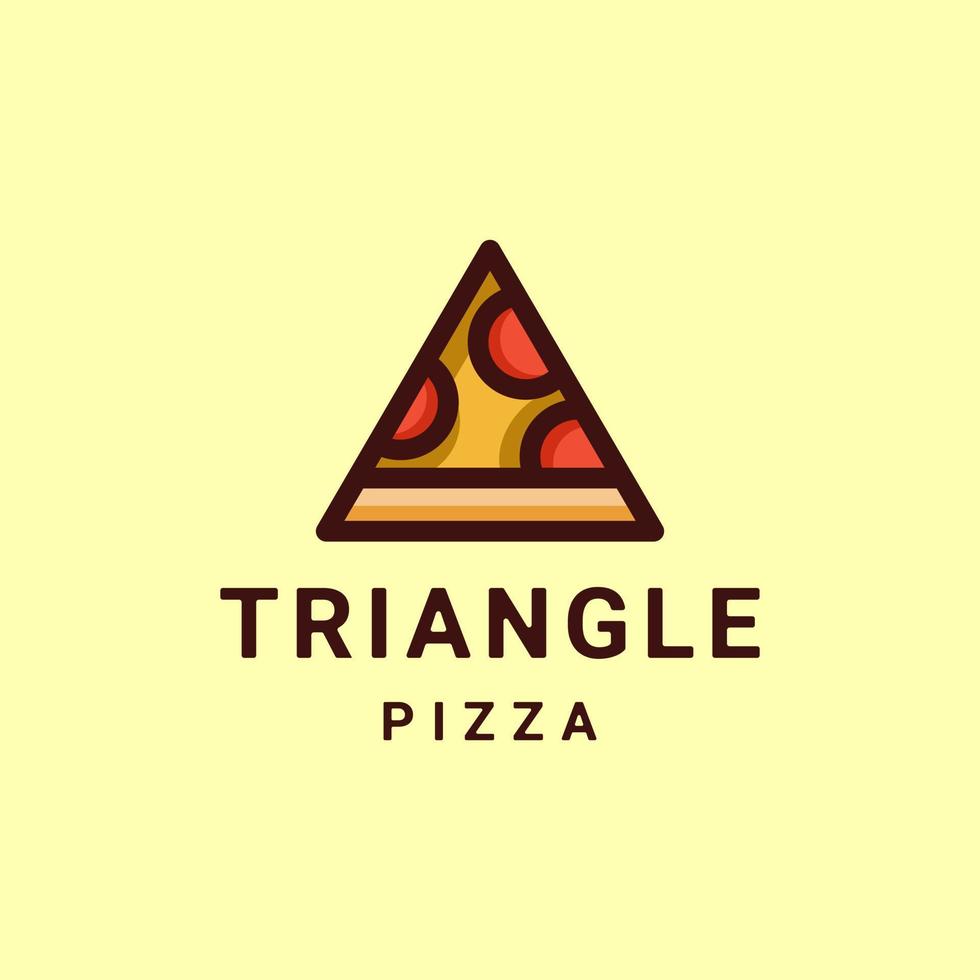 Simple unique Pizza icon in yellow background, vector logo design editable