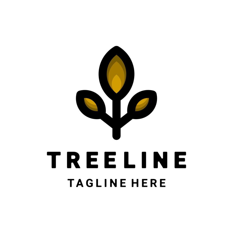 Tree vector with style line art. Nature trees vector illustration logo design