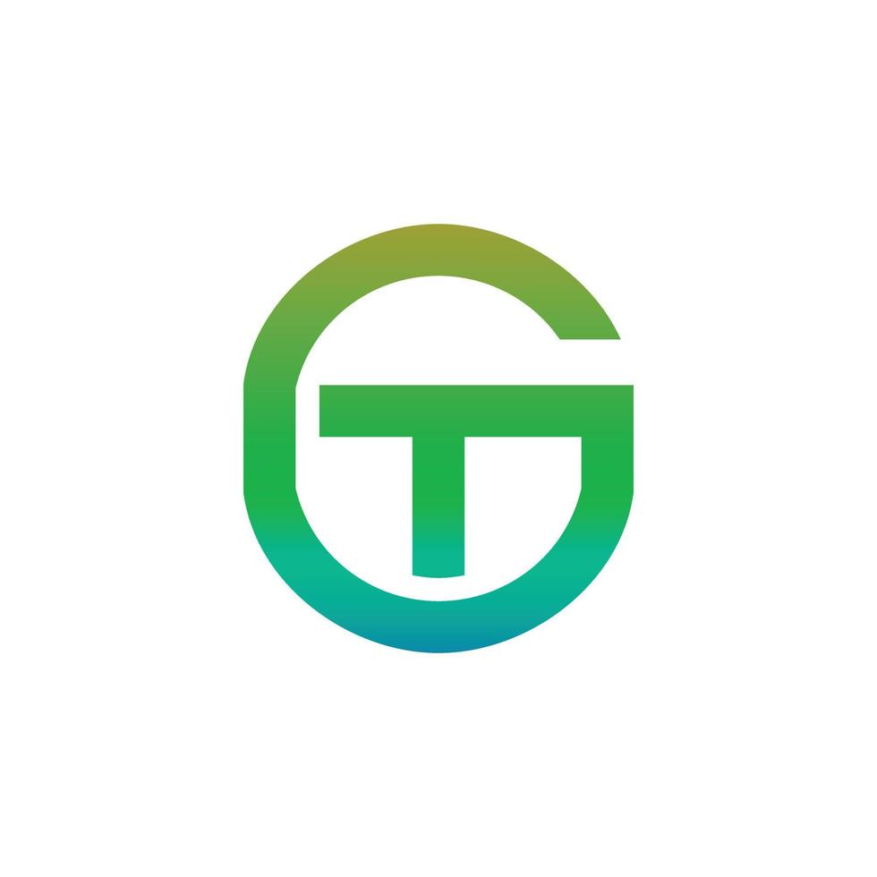 letra g,t con diseño de logotipo de monograma de estilo, en color de fondo blanco vector