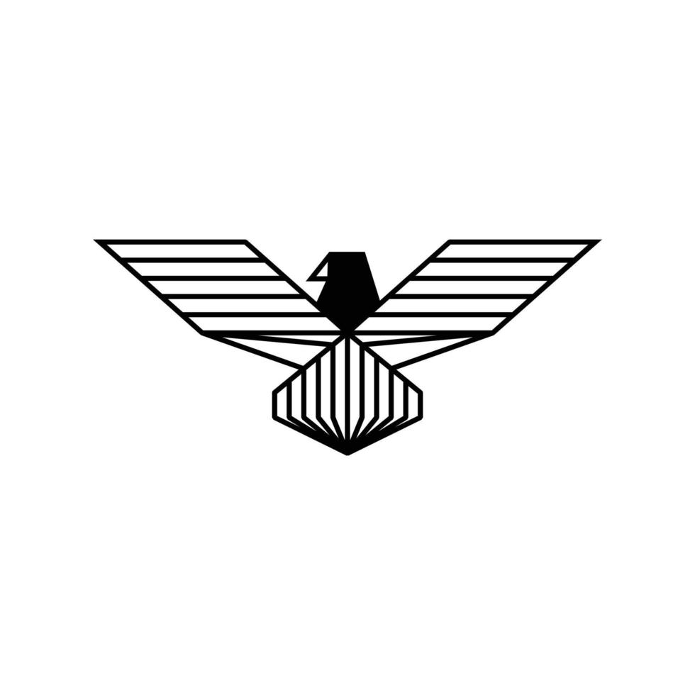 Design Vector Eagle Black With line art style