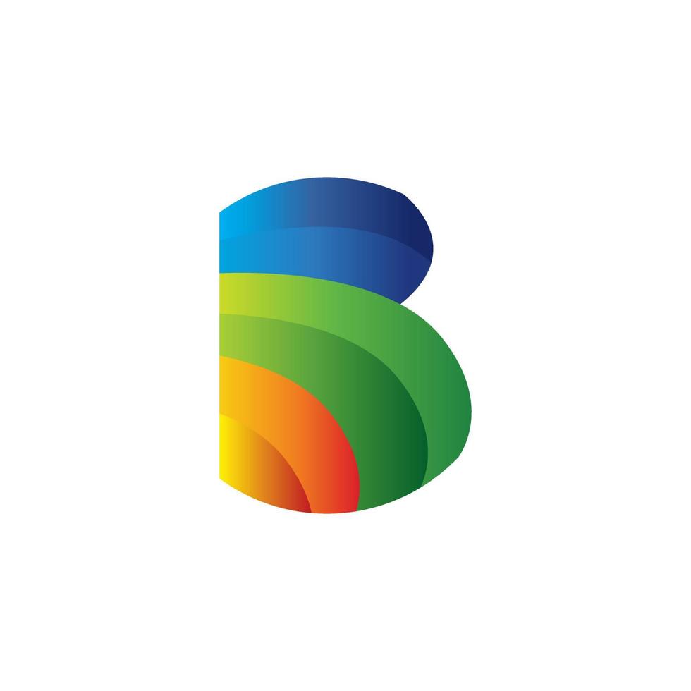 Letter B colorful in white background, vector logo design editable