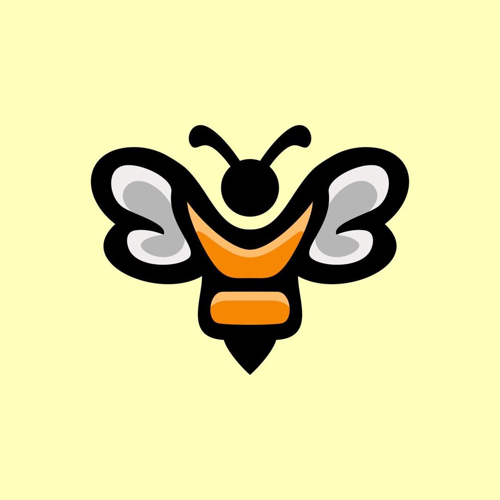diseño de logotipo de vector de mascota simple de miel de abeja natural
