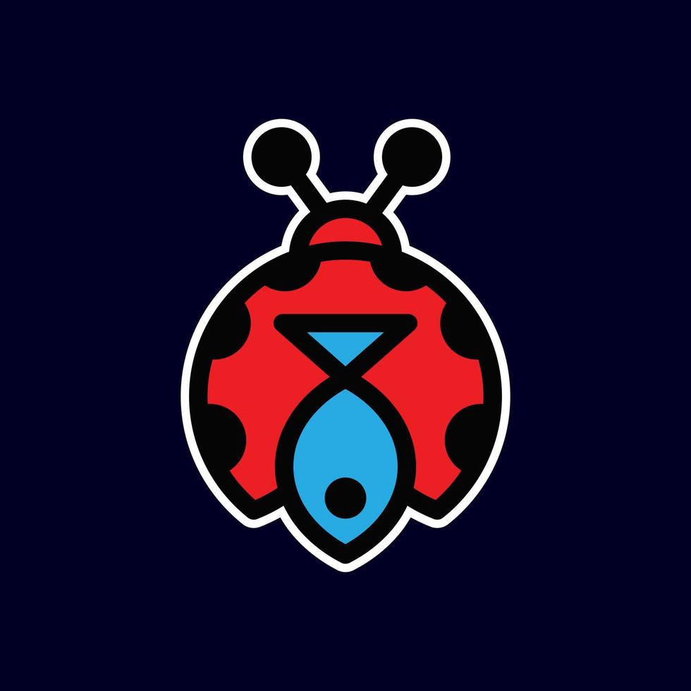 Simple Mascot Vector Logo Design Combination Bug and Fish Tuna