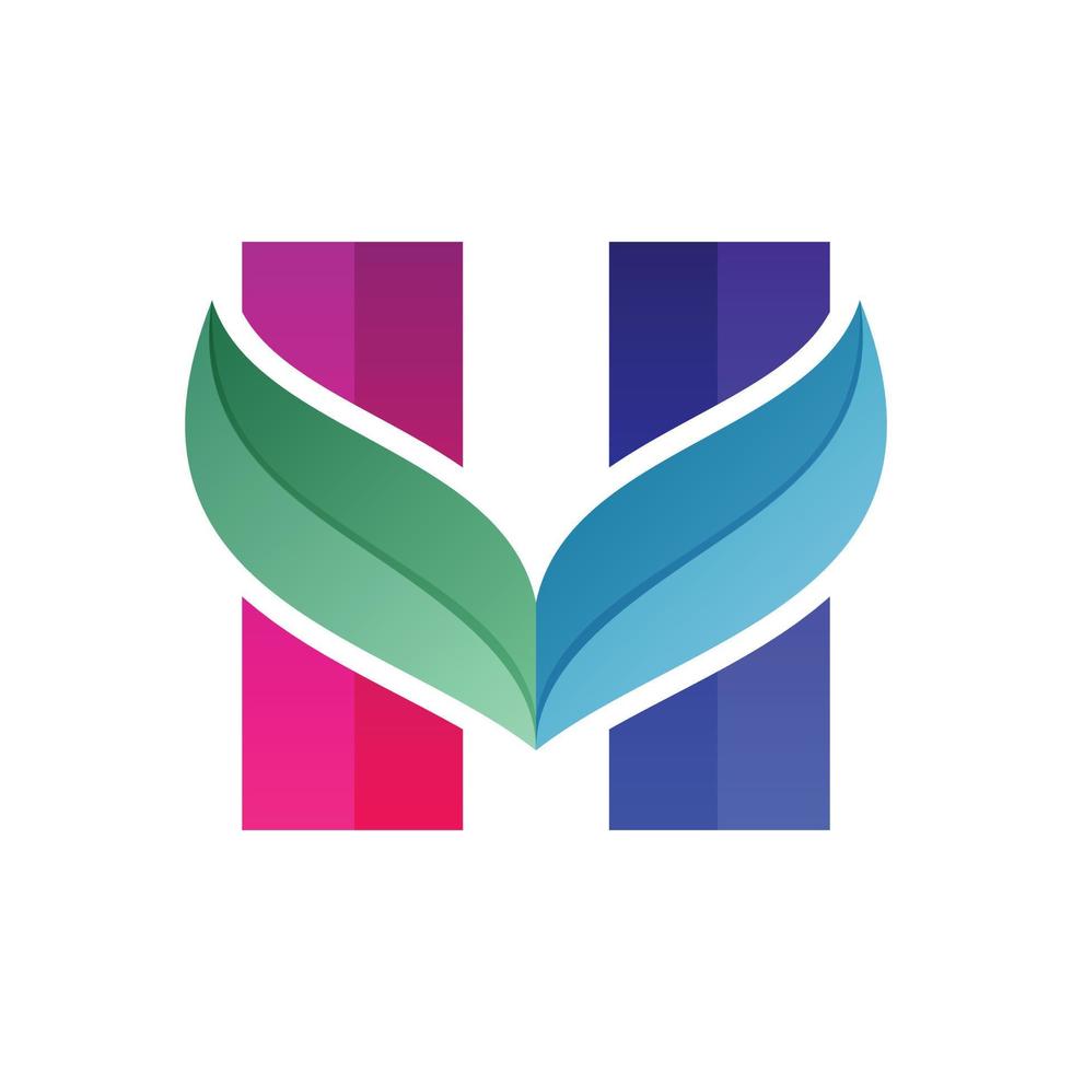 Initial Letter L and H with Colorful or gradient . Logo Designs Vector editable as you wish