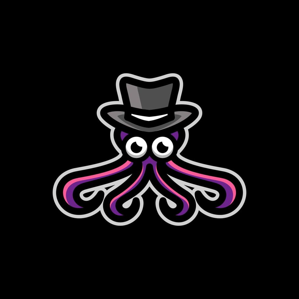 pulpo de diseño de logotipo de mascota simple vector