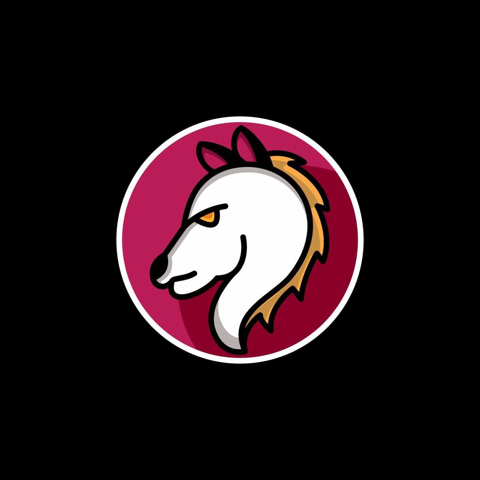 Horse in background black , cartoon vector logo design editable