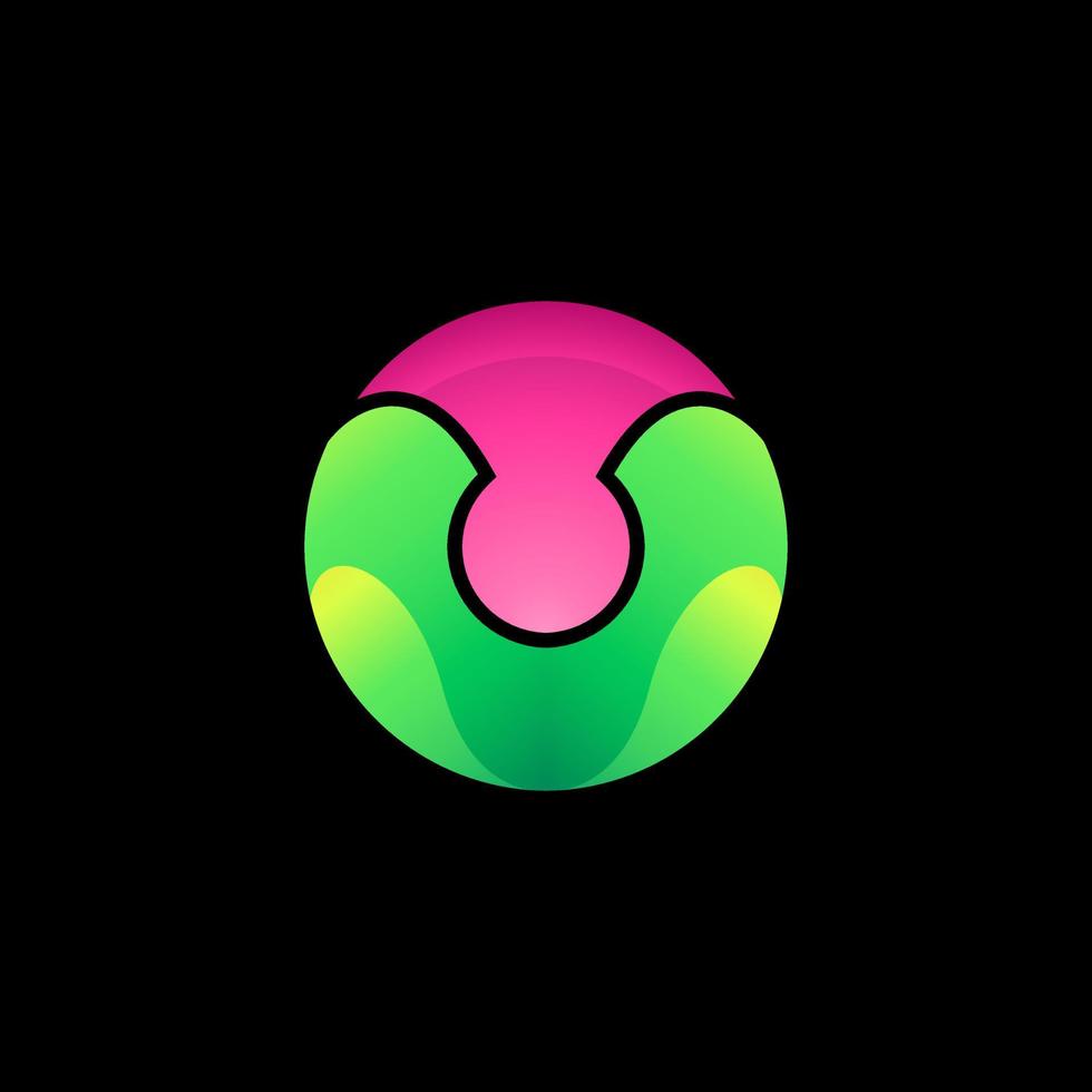 Letter O colorful, vector logo design editable