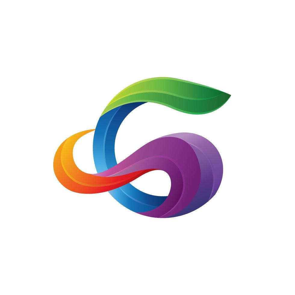 Letter G colorful, vector logo design editable