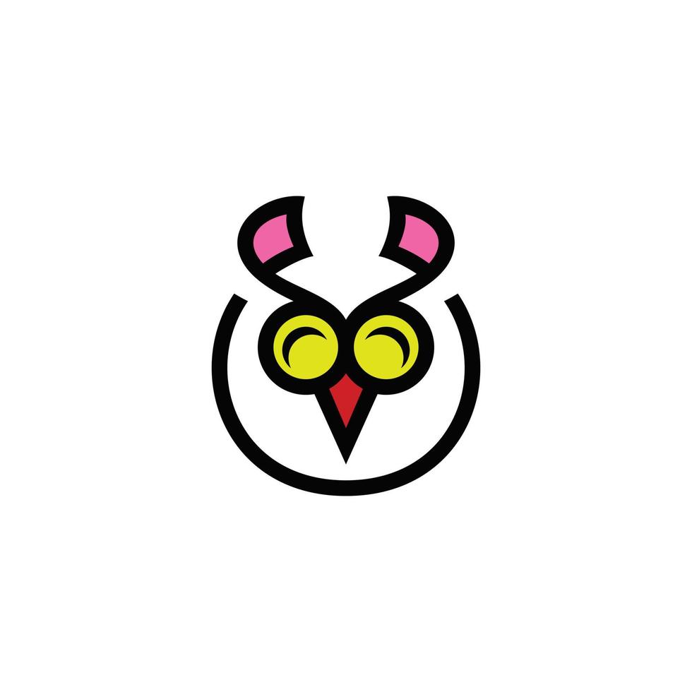 Double Meaning Logo Design Combination of Music and Owl face vector