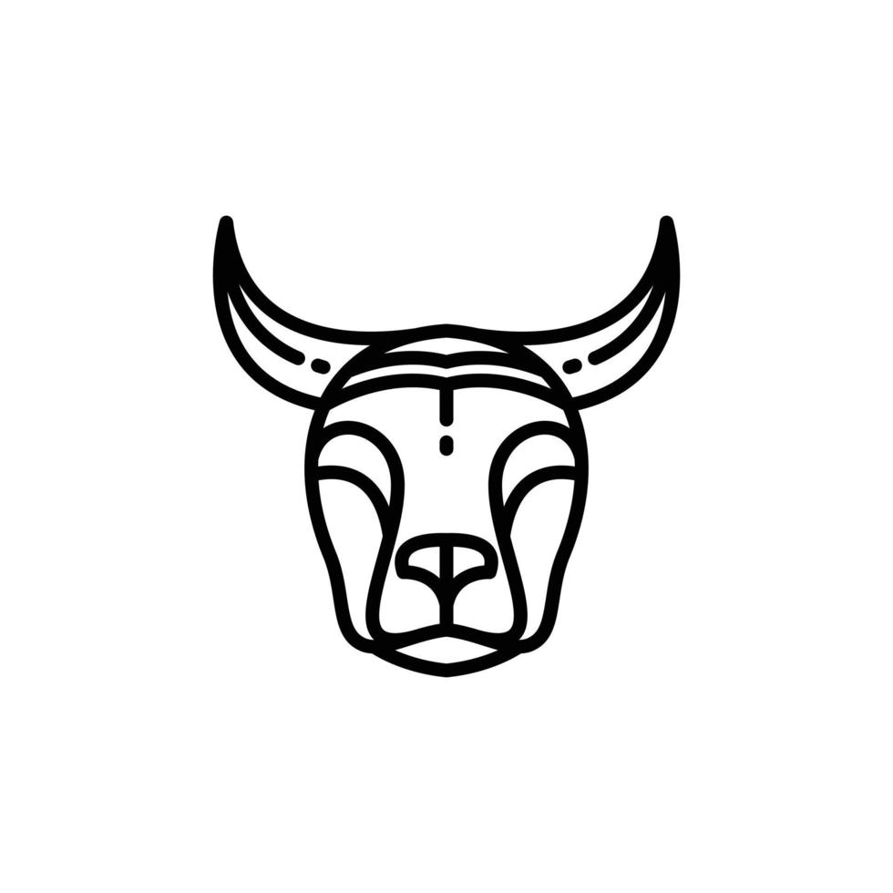 Design Vector Cow Black With line art style