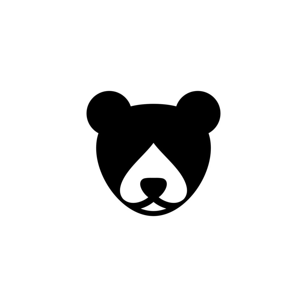 Combination  panda with card spade.in background white , icon vector logo design editable