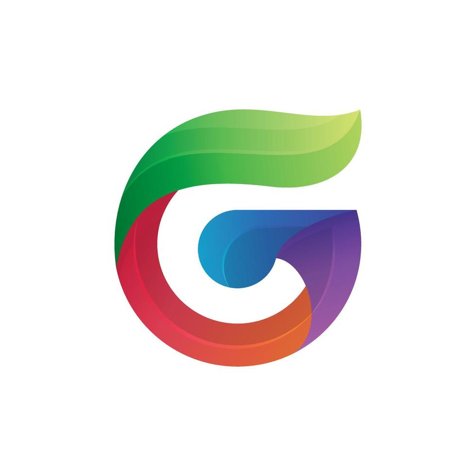 Letter G colorful, vector logo design editable