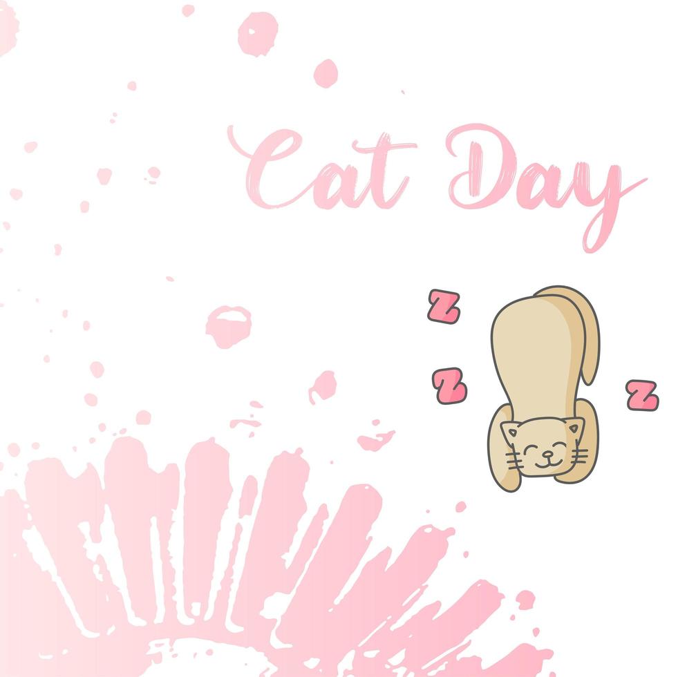 World Cat Day. Vector illustration. Holiday. Hug your cat.