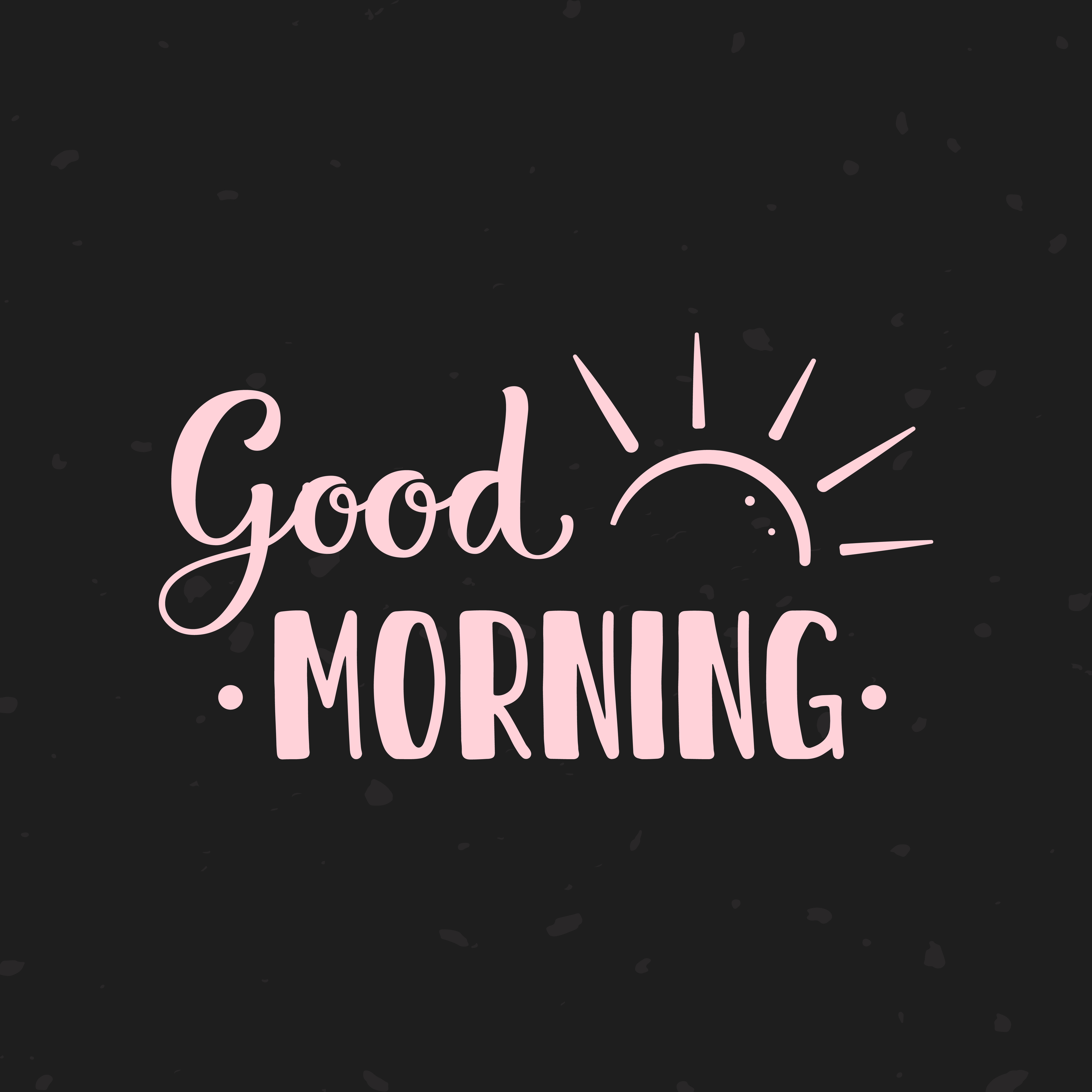 Lettering Good morning. Letters with the Sunrise. Pink words with the ...