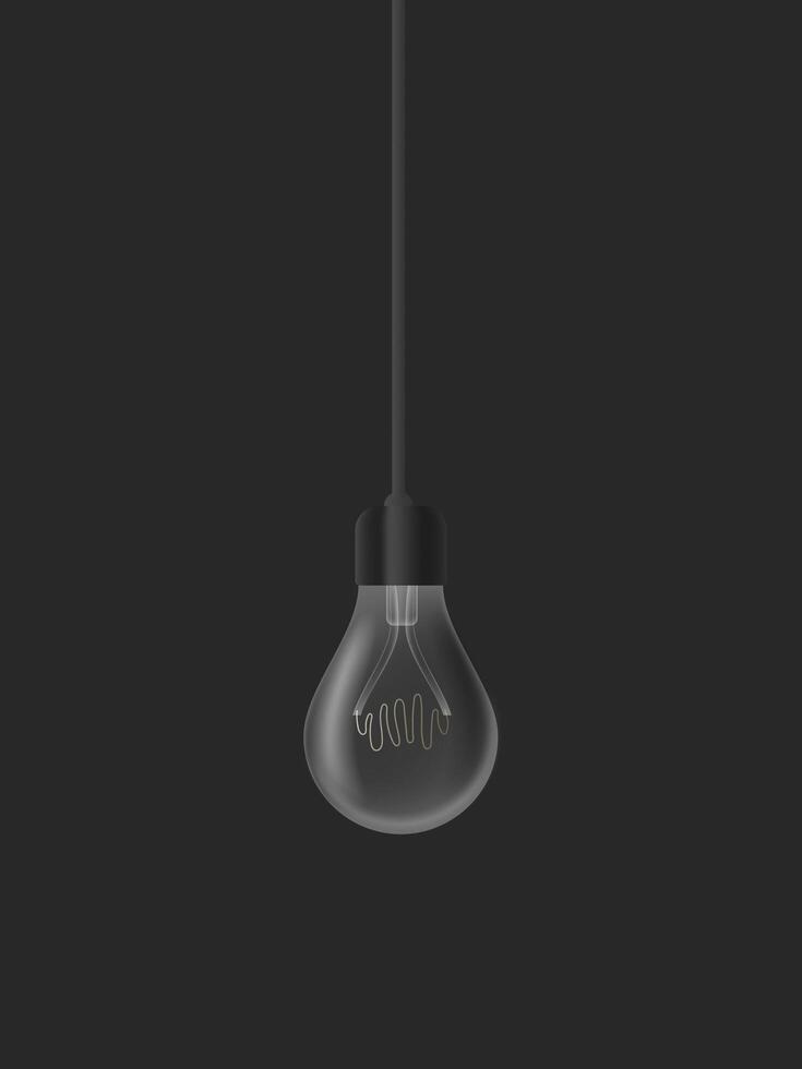 bombilla de luz vectorial realista. apagó la luz en estilo loft. vector