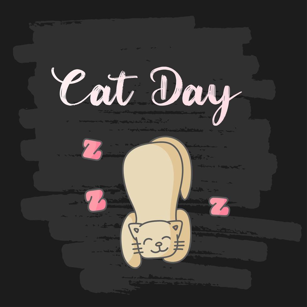 World Cat Day. Vector illustration. Holiday. Hug your cat.