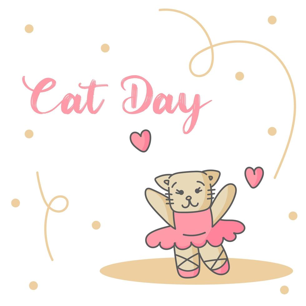 World Cat Day. Vector illustration. Holiday. Hug your cat.