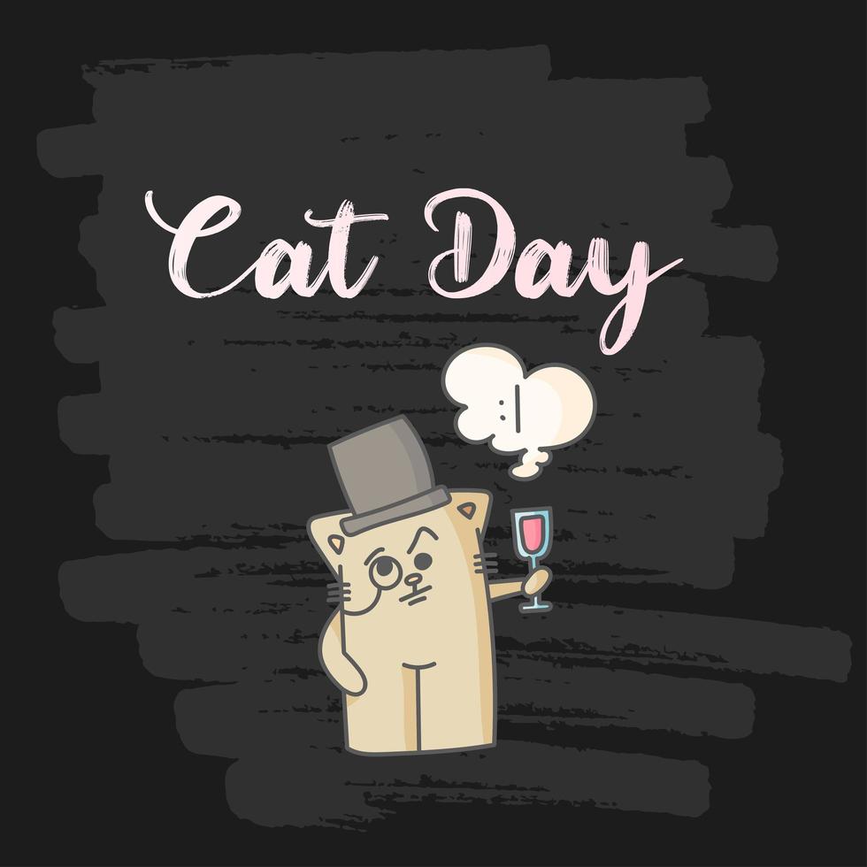 World Cat Day. Vector illustration. Holiday. Hug your cat.