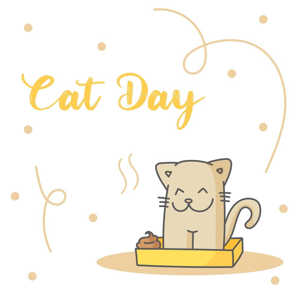 World Cat Day. Vector illustration. Holiday. Hug your cat.