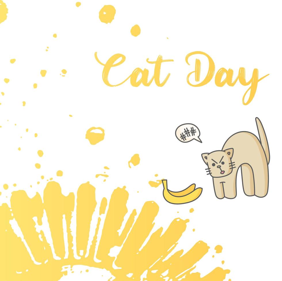 World Cat Day. Vector illustration. Holiday. Hug your cat.