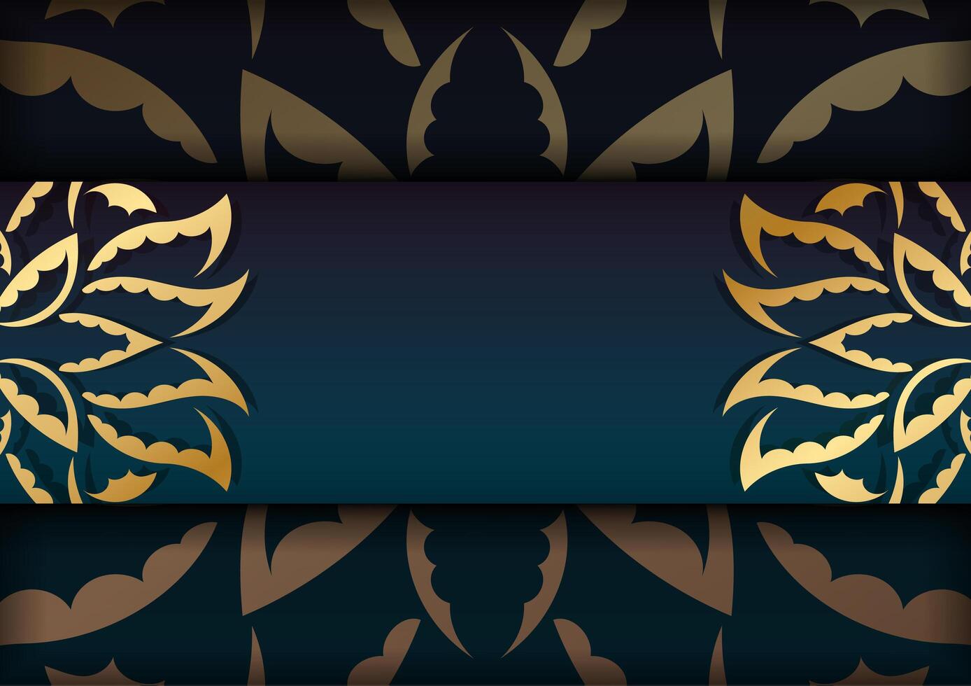 Golden floral pattern background with black and gold vector