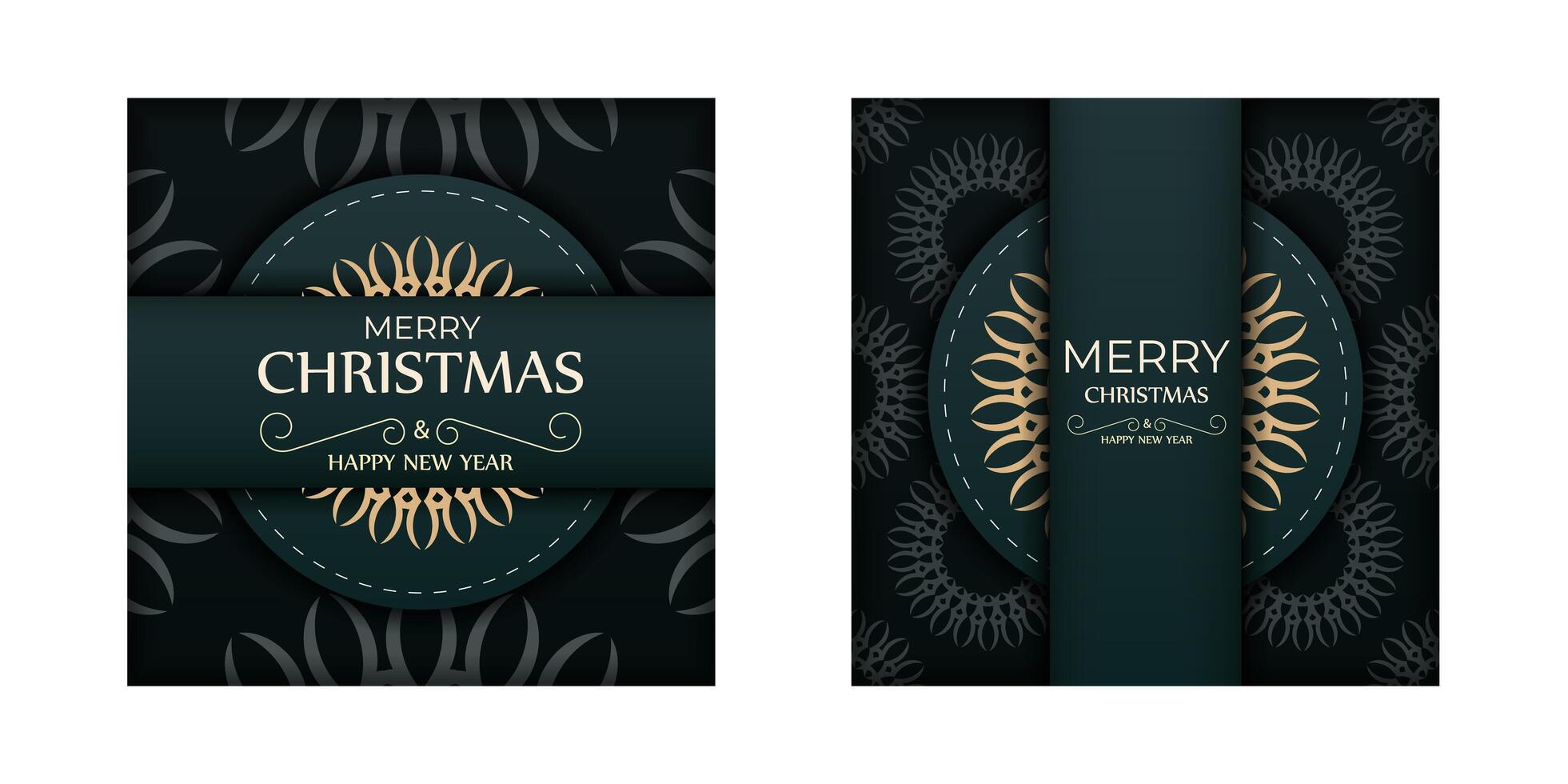 Christmas card design with gold and black background vector