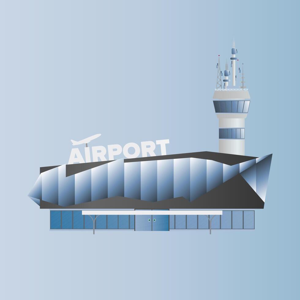 Modern airport. Airport in a flat style. Isolated. Vector illustration.