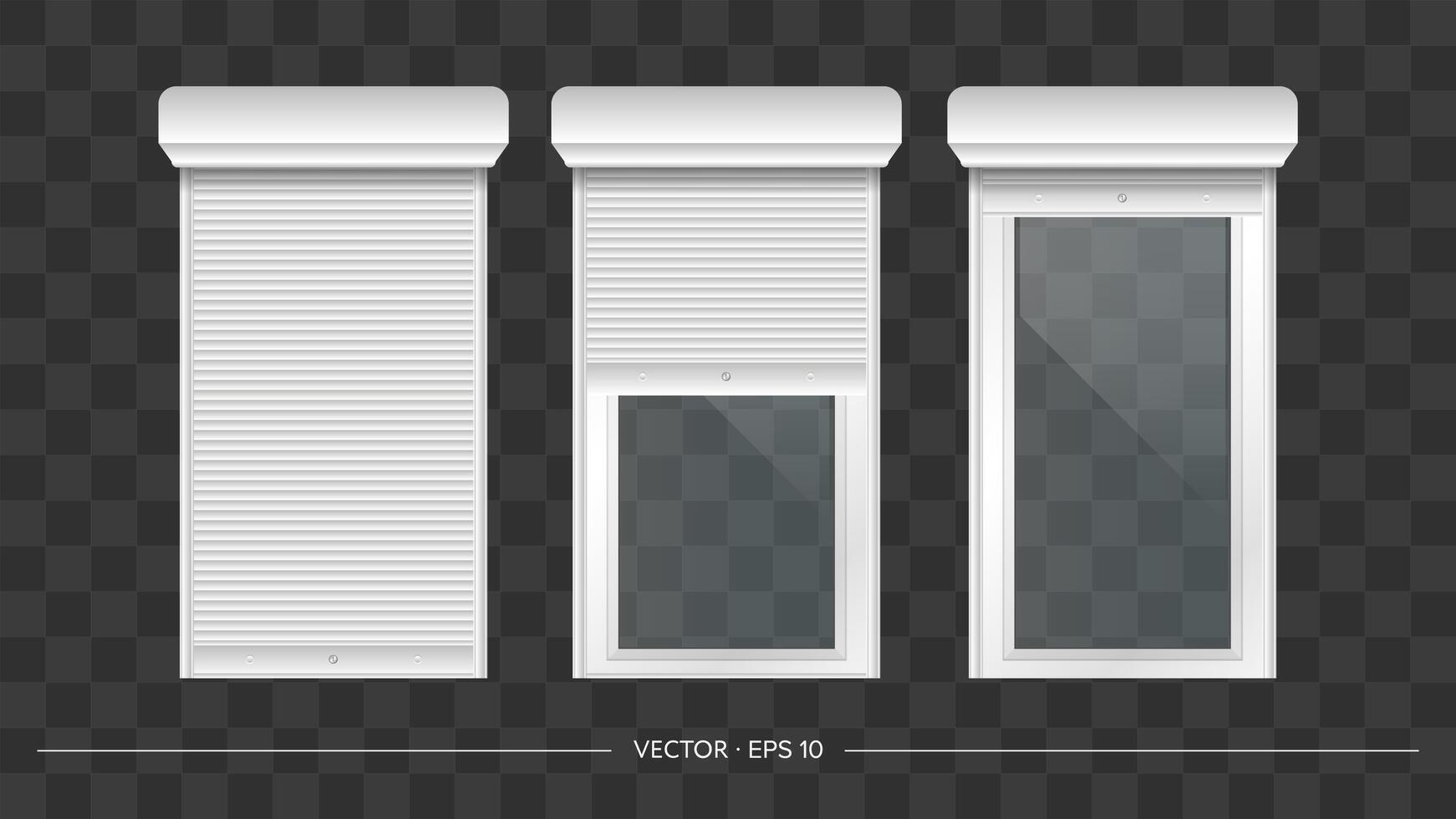 Three white windows on a transparent background vector