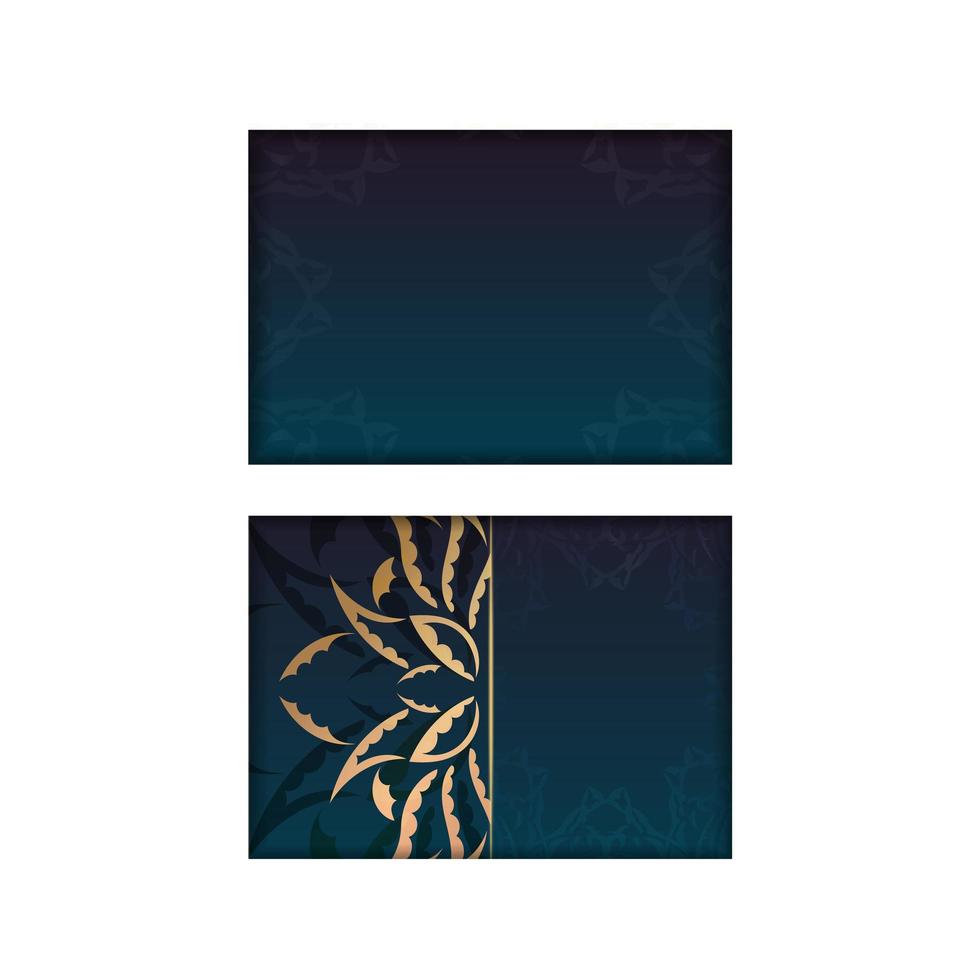 Two business cards with gold and blue designs vector