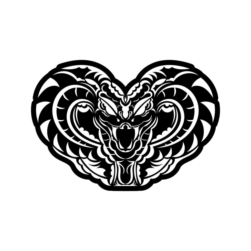 Polynesian style tattoo with a snake head. Isolated. Vector. vector