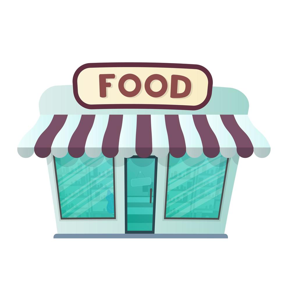 tienda de comestibles aislado en un fondo blanco. ilustración vectorial vector