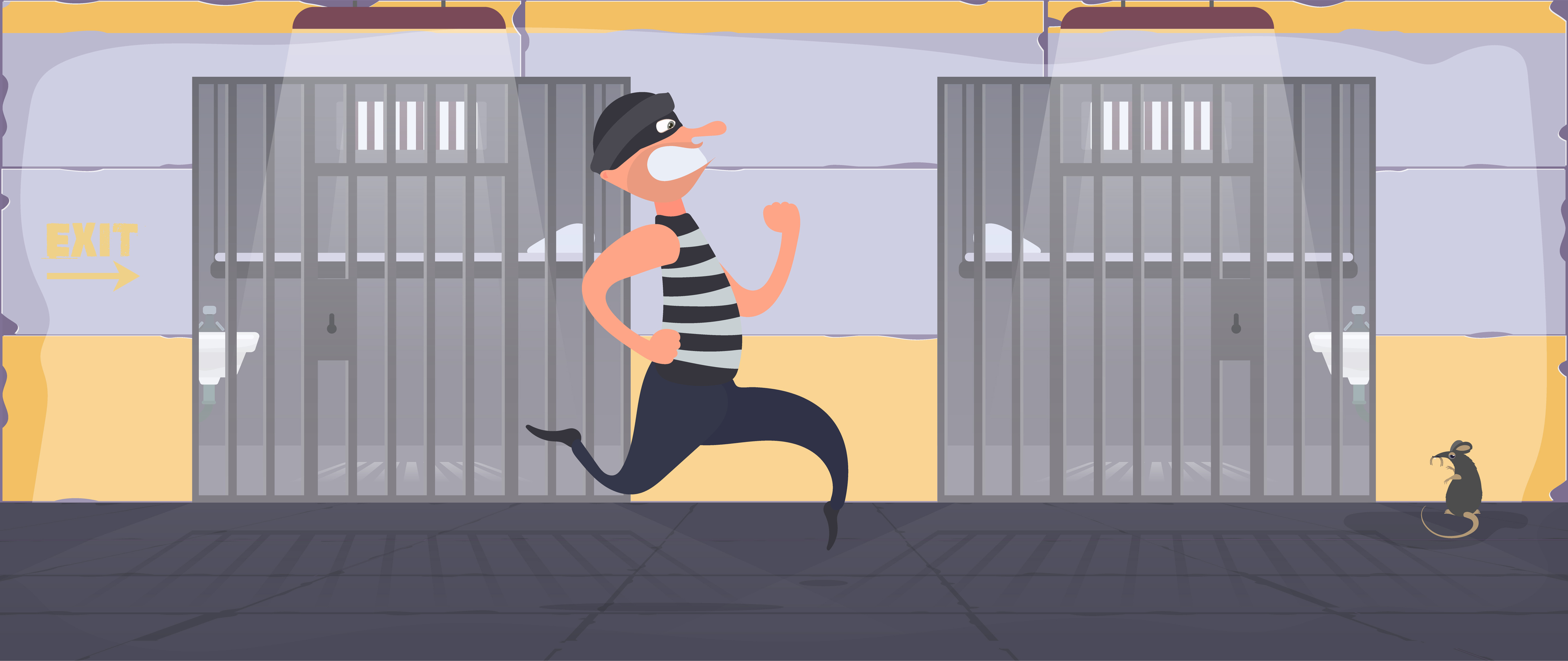 A prisoner escapes from prison jailbreak Vector Image