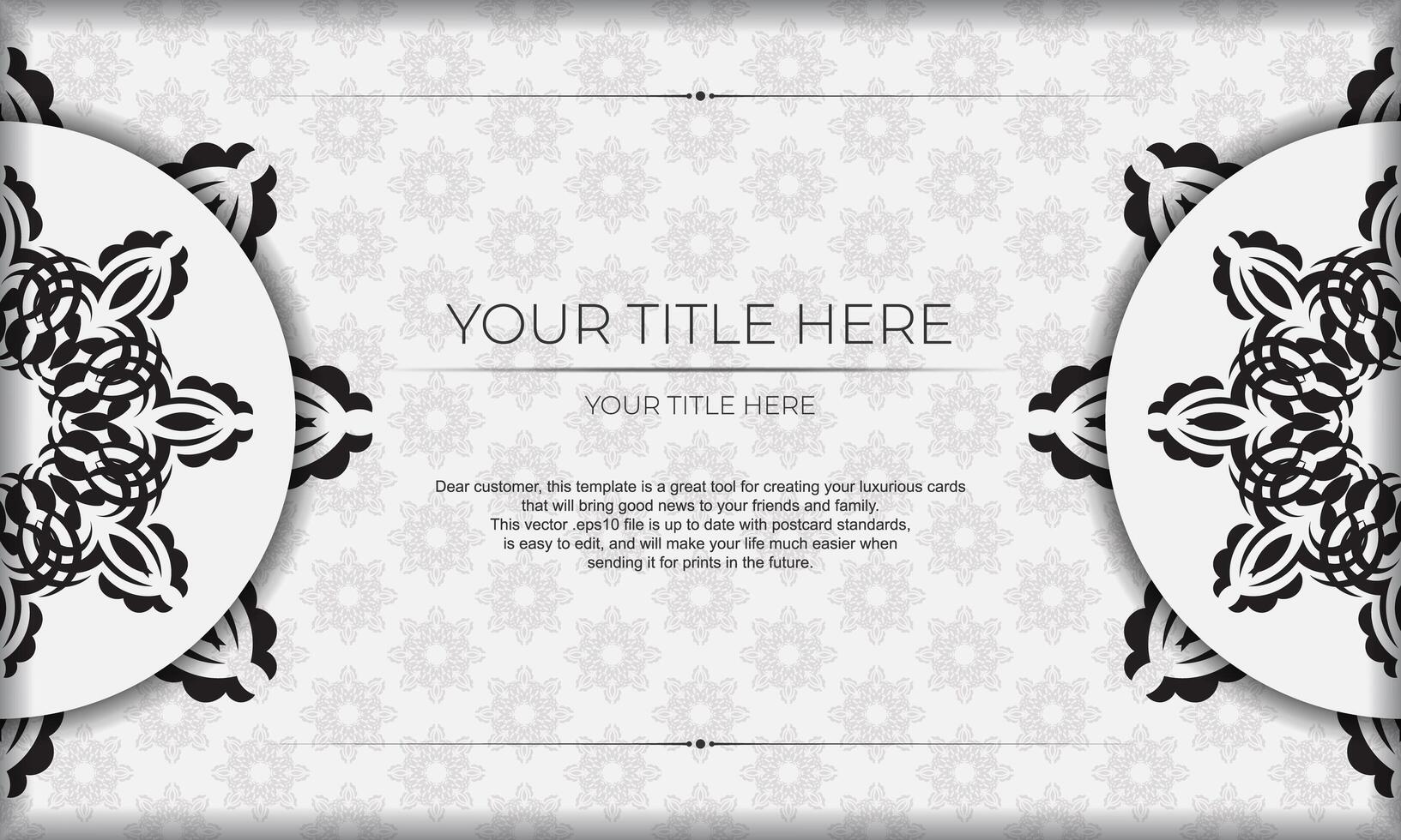 White luxury background with abstract mandala ornament. Elegant and classic vector elements with space for your text.