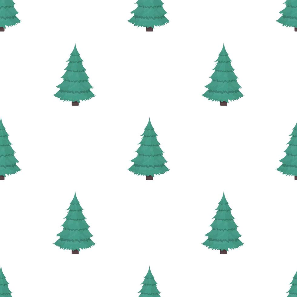 Seamless pattern with a green Christmas tree. Background with green pine. Suitable for backgrounds, cards and wrapping paper. Good for the New Year. Vector. vector