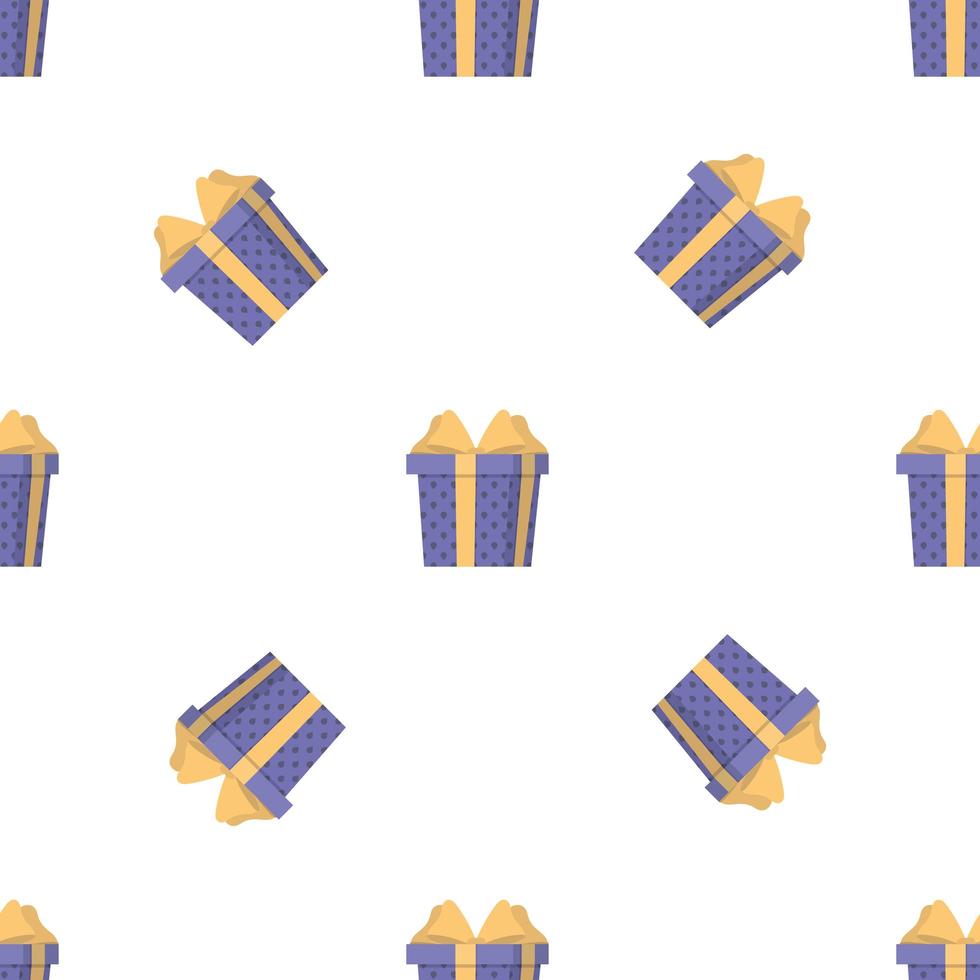 Seamless pattern with a gift. Background with a gift box. Suitable for backgrounds, cards and wrapping paper. Good on the topic of New Years, birthday and Valentine's Day. Vector. vector