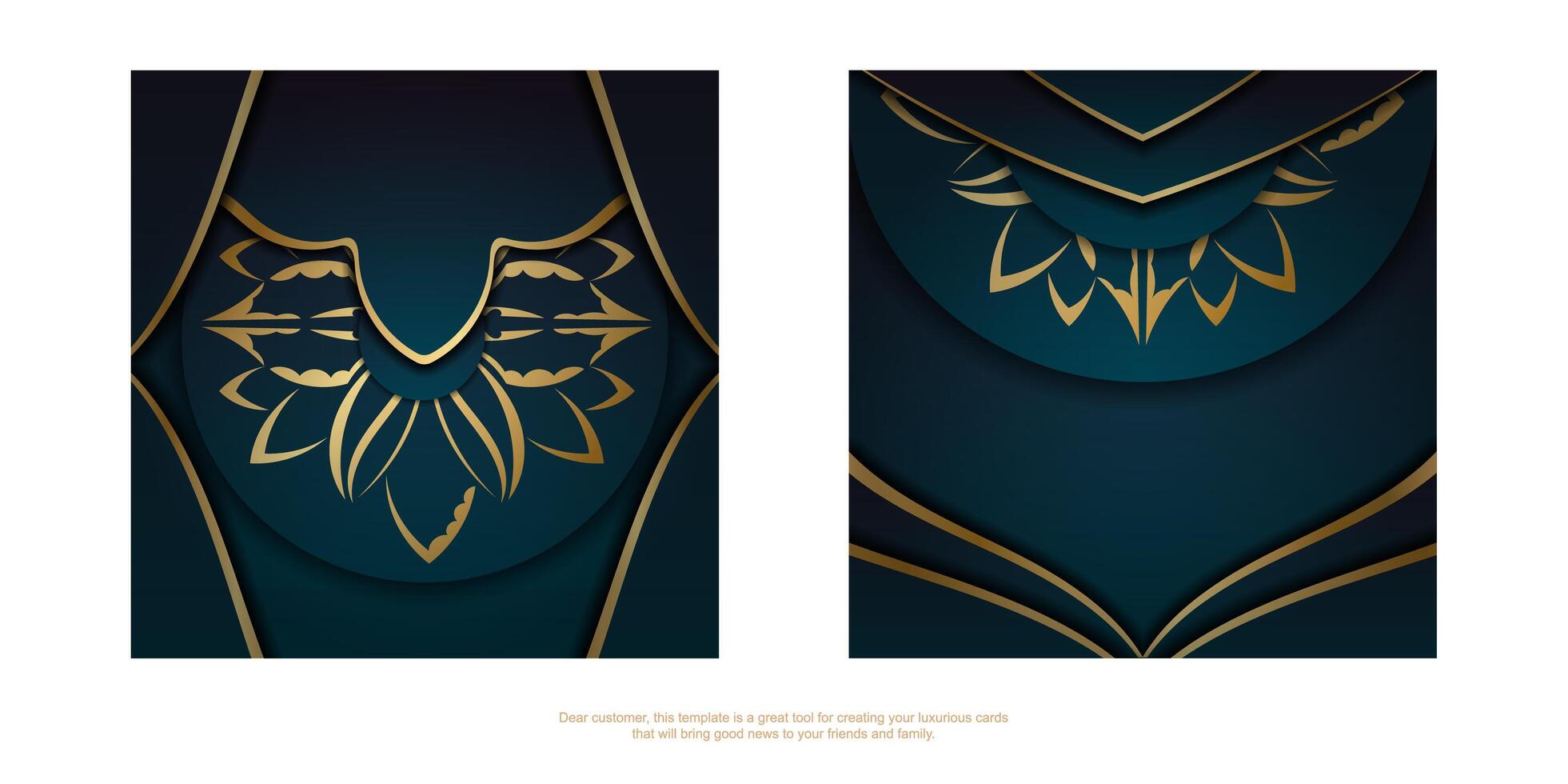 Two banners with gold and black designs vector