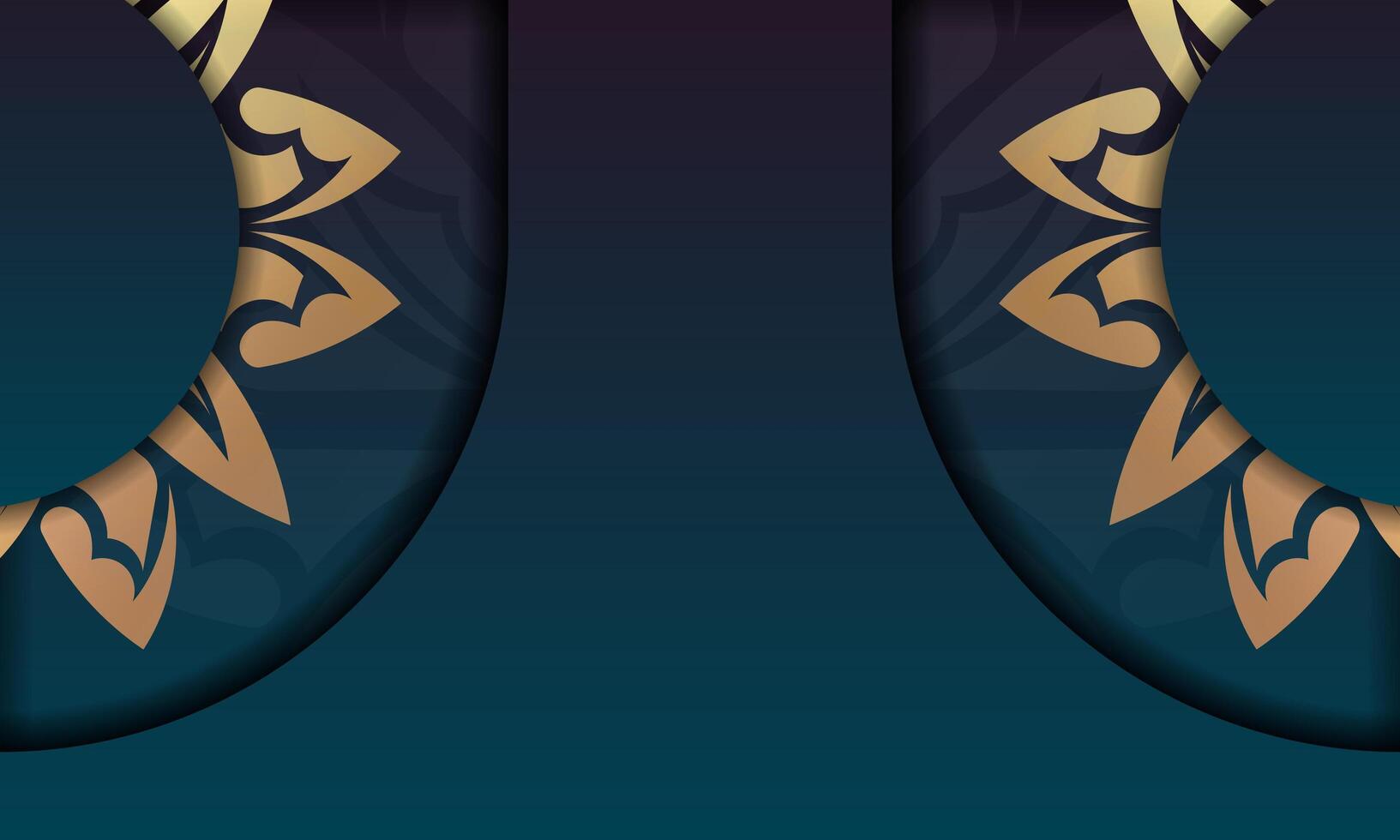 Blue gradient background with abstract gold pattern and place under your logo or text vector