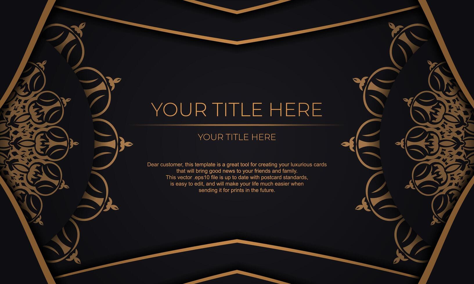 Luxury black and gold background with ornate design vector
