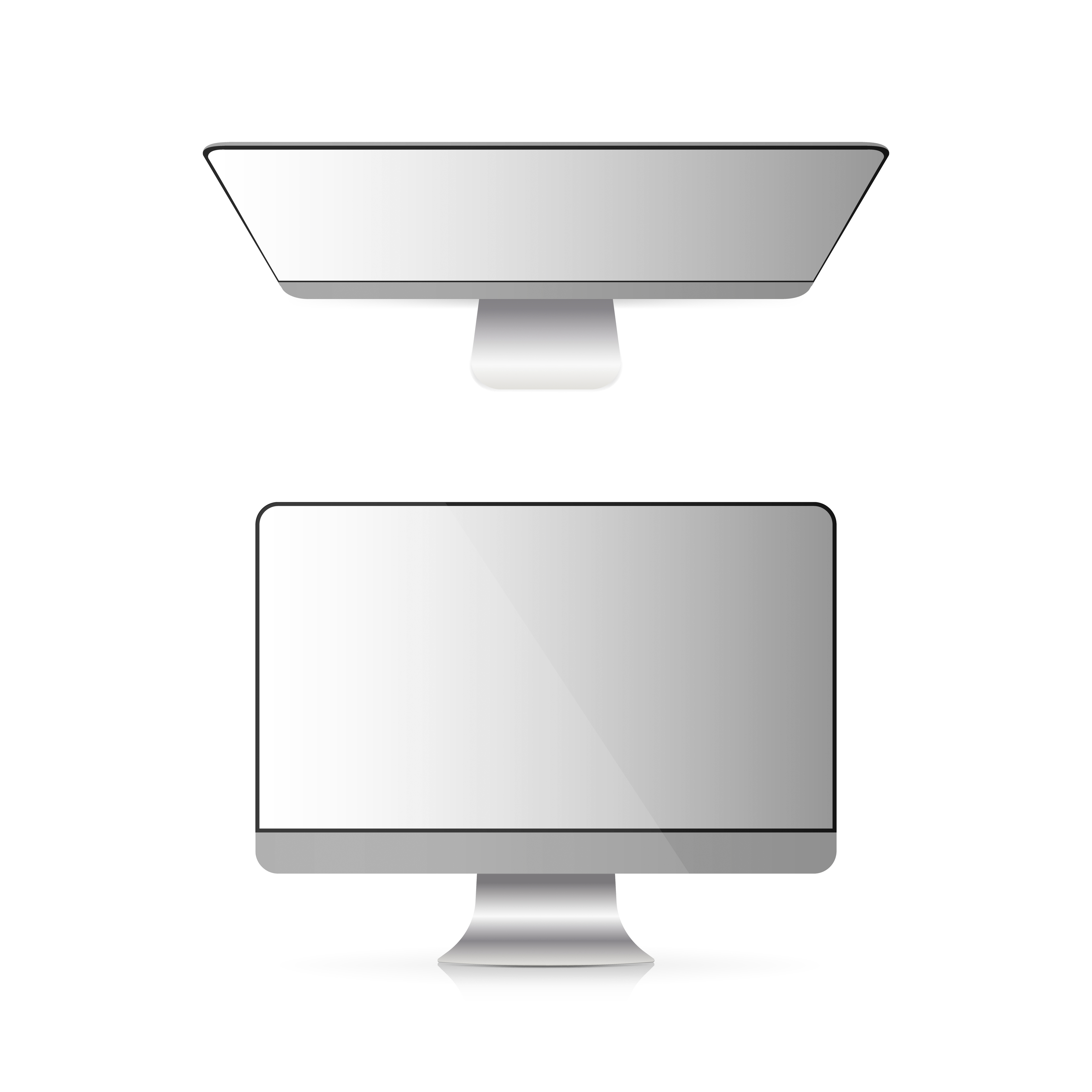 monitor de vector blanco eps10 o icono de pc en un estilo moderno y plano  simple aislado en fondo negro 8659193 Vector en Vecteezy