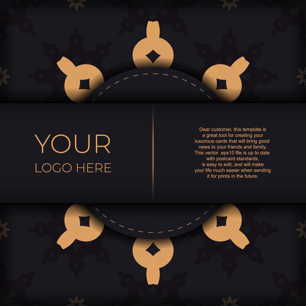 A black and gold background with a circular design vector