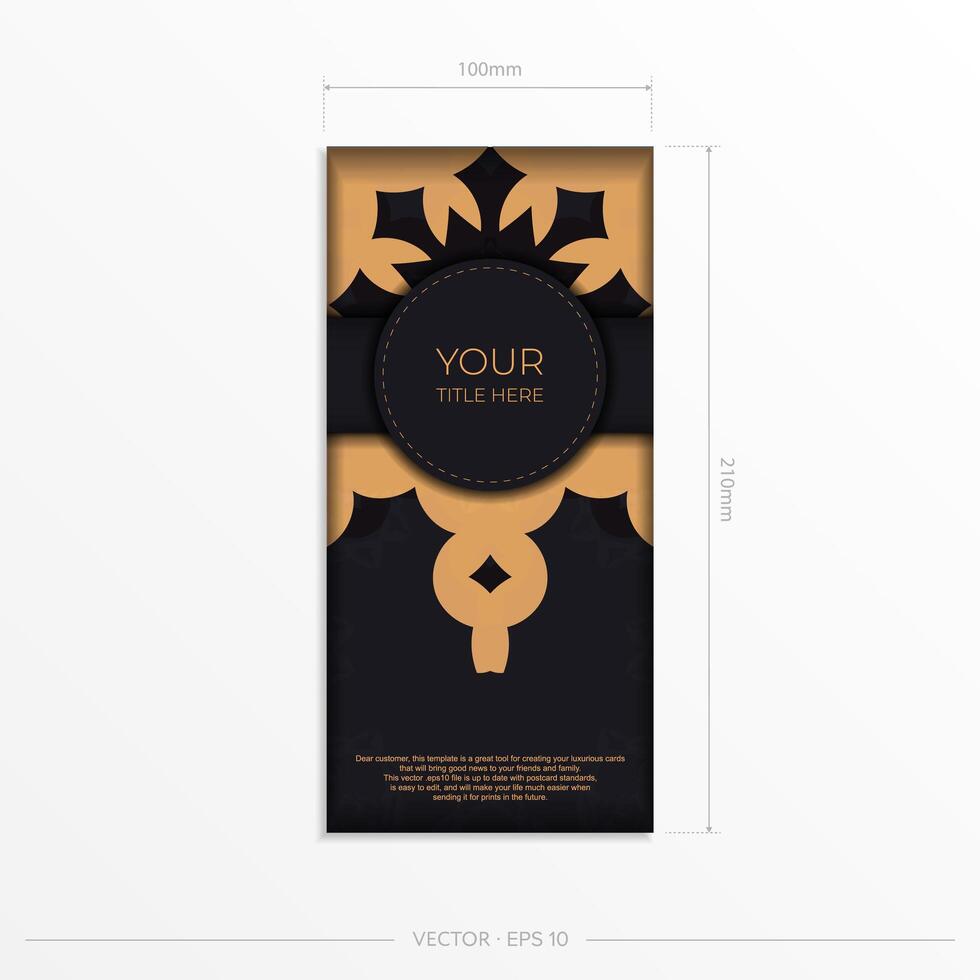 Luxurious postcard design with vintage Indian ornaments. Can be used as background and wallpaper. Elegant and classic vector elements ready for print and typography.