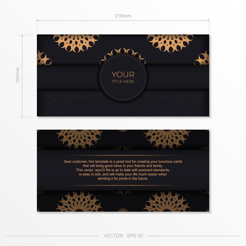 Dark invitation card design with abstract vintage ornament. Can be used as background and wallpaper. Elegant and classic vector elements are great for decoration.