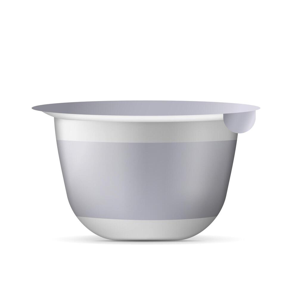 Vector realistic yogurt cup. White container for a dairy product.