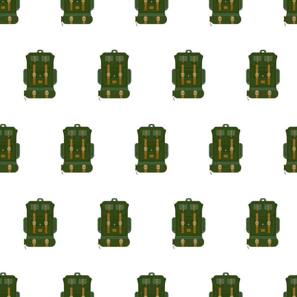 Military backpack pattern seamless flat style for web vector illustration
