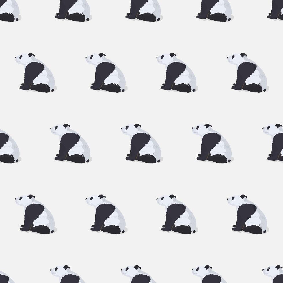 Seamless pattern. Panda on a white background. Background for the design of cards and banners. Vector illustration