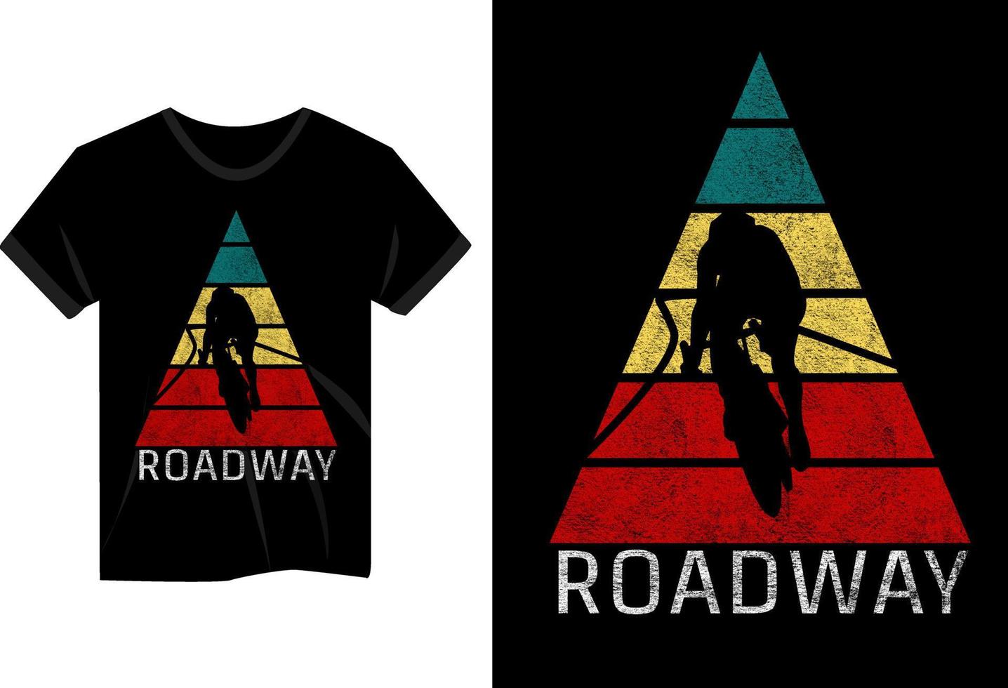 Roadway bicycle silhouette vintage t shirt design vector