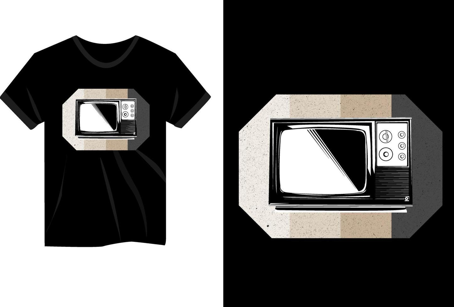 diseño de camiseta vintage de televisión antigua vector