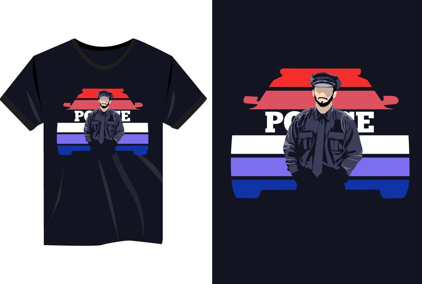 camiseta del departamento de policía servido a la derecha vector